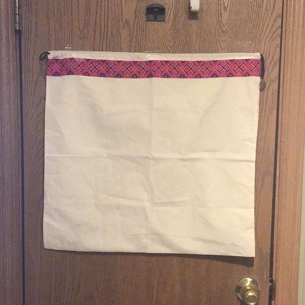 Tory Burch LARGE Dust Bag  Cream/ the orange and pink pattern  L 21”x W 22 “